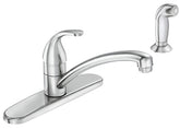 Moen Adler Series 87604 Kitchen Faucet, 1.5 gpm, 4-Faucet Hole, Brass/Metal, Chrome Plated, Deck Mounting, Lever Handle